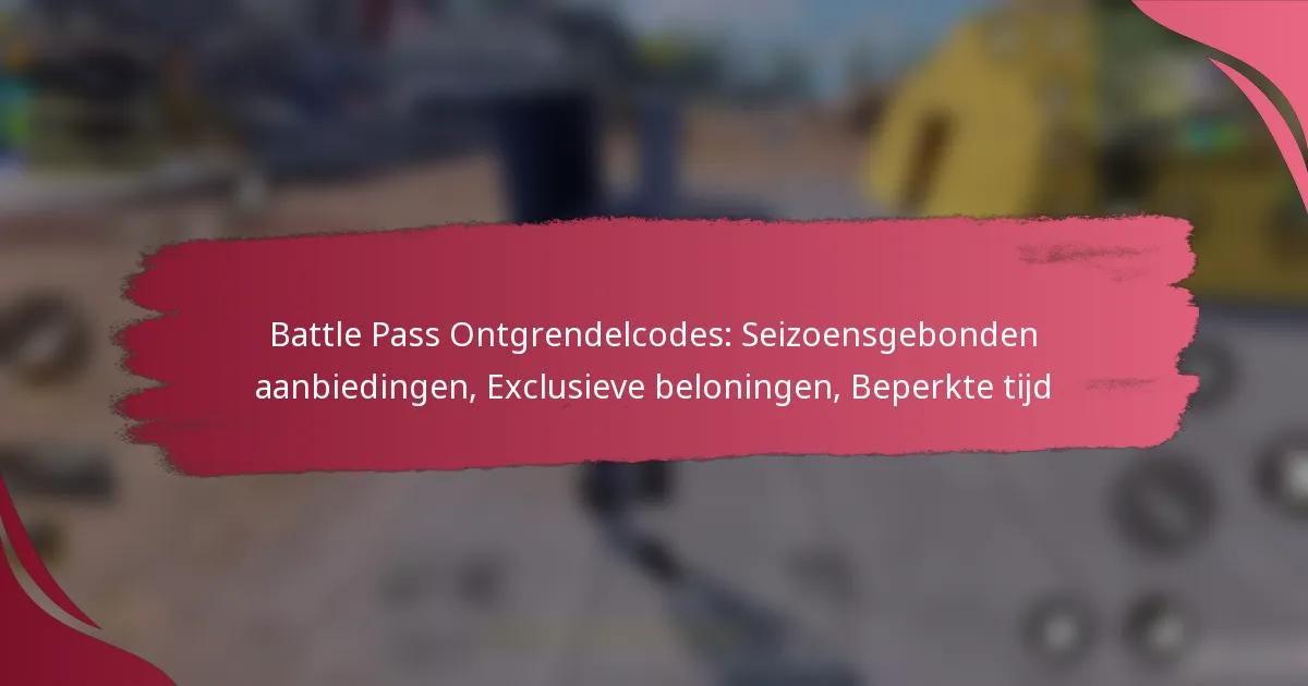Battle Pass Ontgrendelcodes: Seizoensgebonden aanbiedingen, Exclusieve beloningen, Beperkte tijd