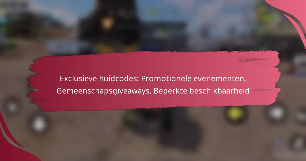 Exclusieve huidcodes: Promotionele evenementen, Gemeenschapsgiveaways, Beperkte beschikbaarheid