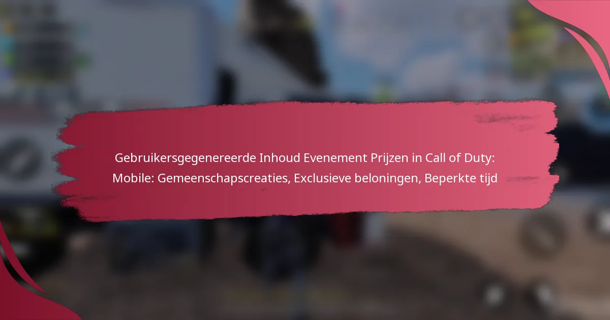 Gebruikersgegenereerde Inhoud Evenement Prijzen in Call of Duty: Mobile: Gemeenschapscreaties, Exclusieve beloningen, Beperkte tijd