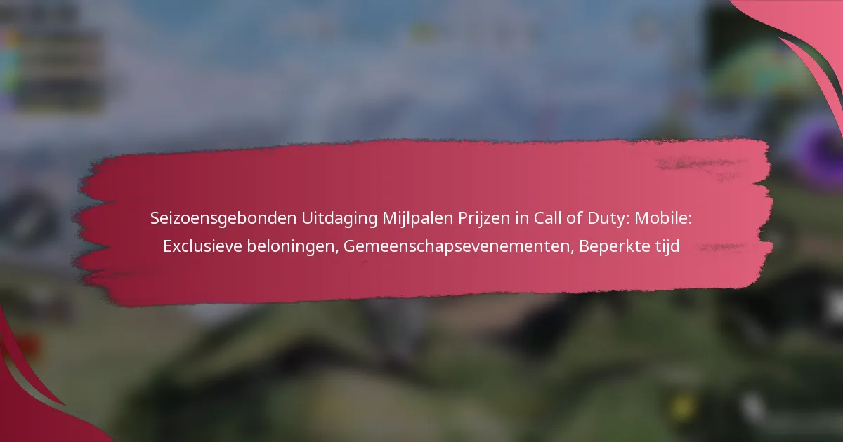 Seizoensgebonden Uitdaging Mijlpalen Prijzen in Call of Duty: Mobile: Exclusieve beloningen, Gemeenschapsevenementen, Beperkte tijd