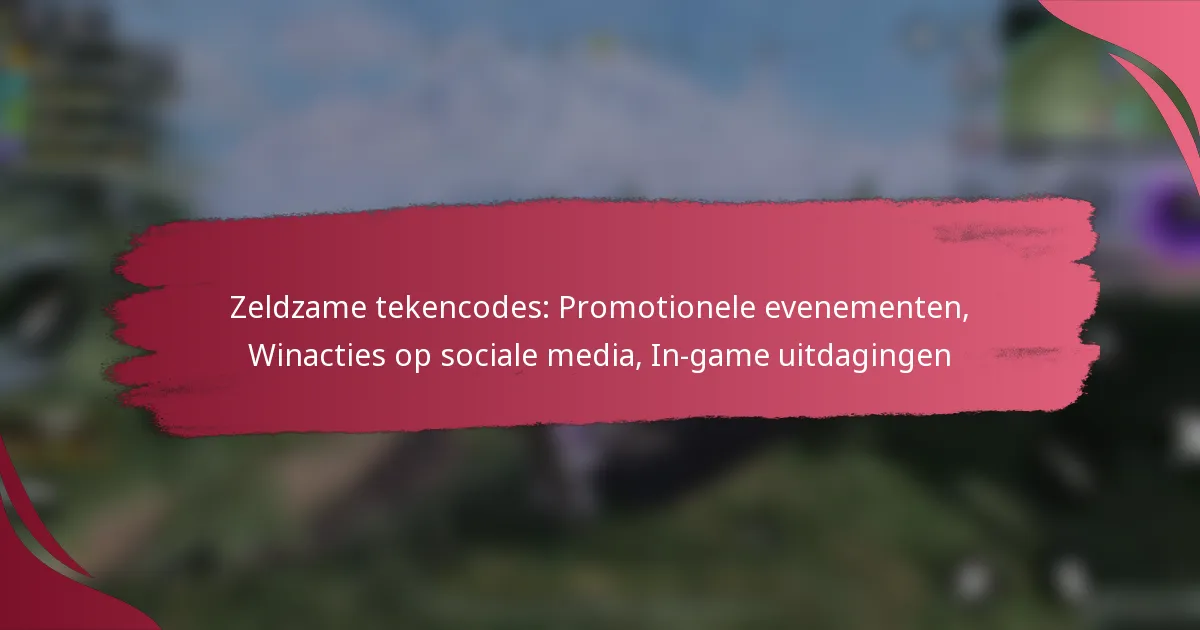 Zeldzame tekencodes: Promotionele evenementen, Winacties op sociale media, In-game uitdagingen