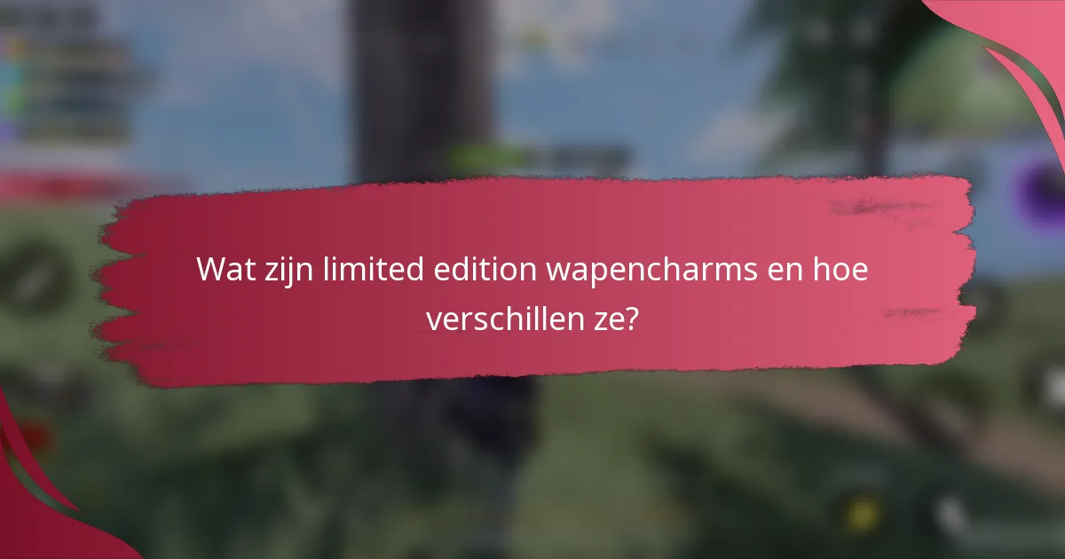 Wat zijn limited edition wapencharms en hoe verschillen ze?